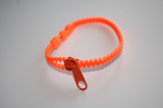 Bracelet zip fermeture éclair orange FLUO