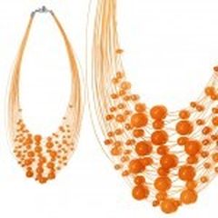 Collier multirang perles Orange